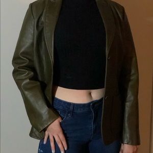 90s Vintage GAP Green Leather Jacket